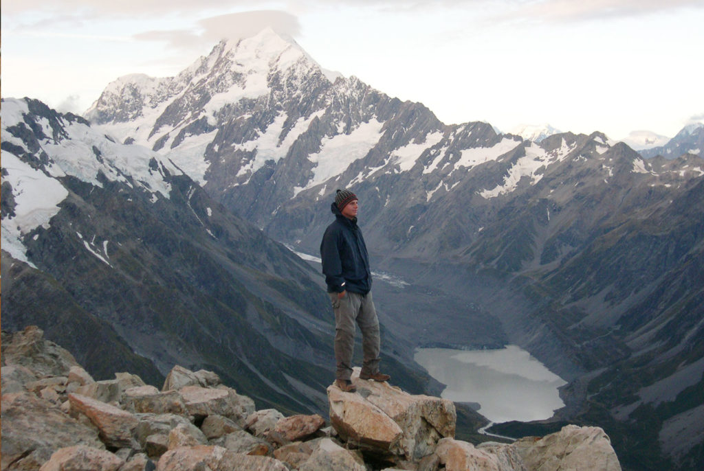 Corey Gasman Hiking around Mount Cook, New Zealnd